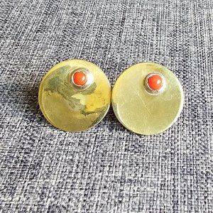 HILLIARD DESIGN European Brass Cabochon Earrings